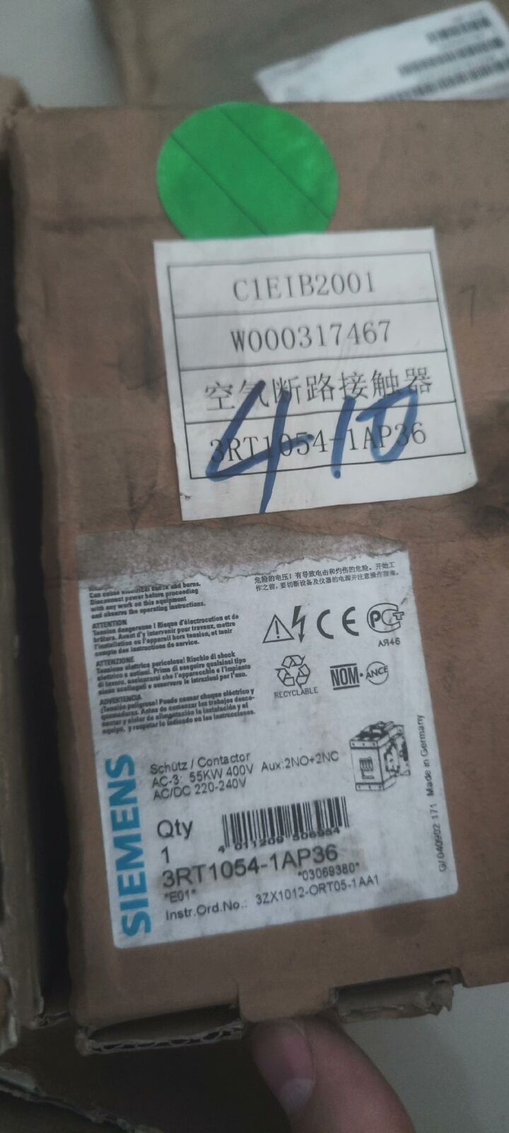 1Pcs SIEMENS 3RT1054-1AP36 NEW