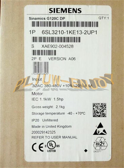 1PCS NEW Siemens 6SL32101KE132UP1 Inverter 6SL3210-1KE13-2UP1