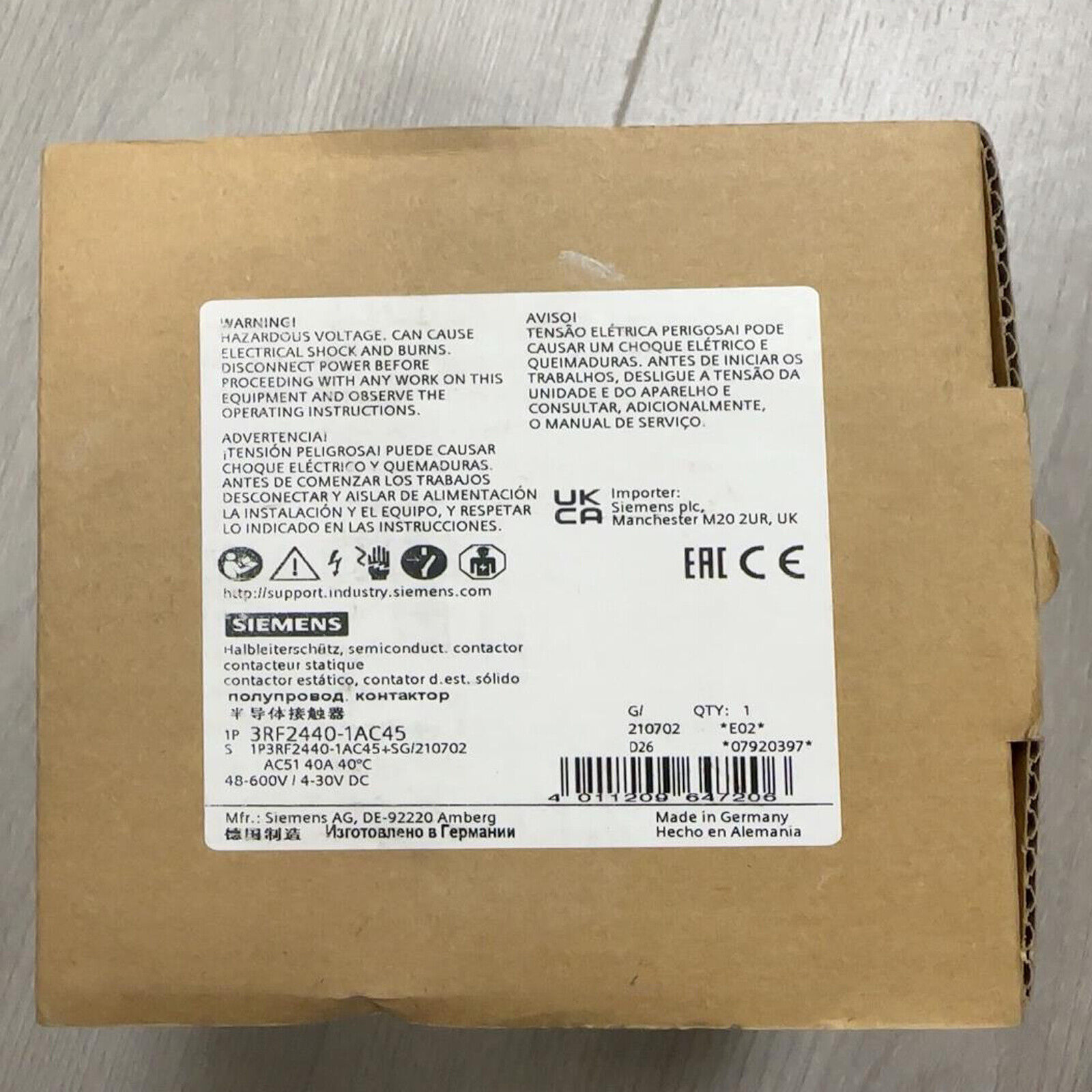 1PCS New SIEMENS Semiconductor Contactor 3RF2440-1AC45 Fast Shipping#XR