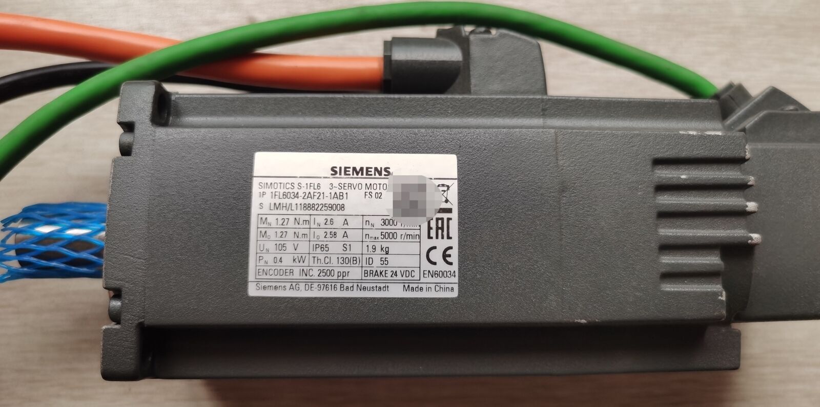 1PCS Siemens V90 1FL6034-2AF21-1AB1