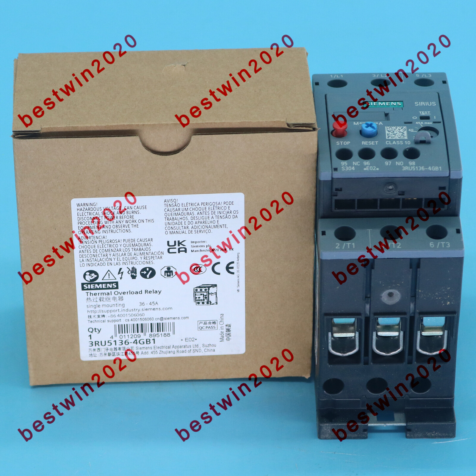 NEW Siemens Thermal Overload Relay 3RU5136-4GB1 36-45A free shipping