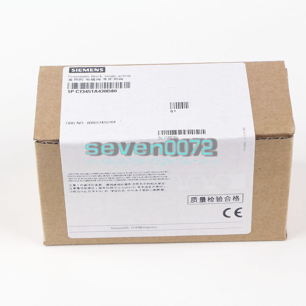 1PCS NEW SIEMENS C73451-A430-D80 Pneumatic block C73451A430D80