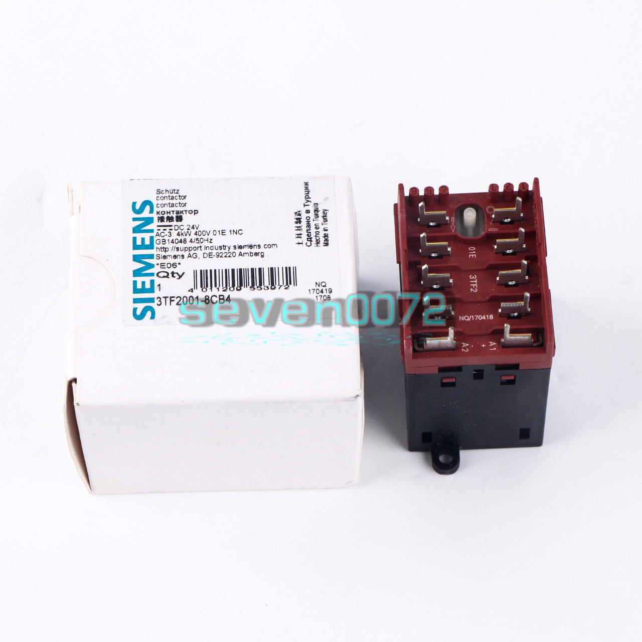 1PCS NEW Siemens 3TF2001-8CB4 DC24V Contactor 3TF2 001-8CB4