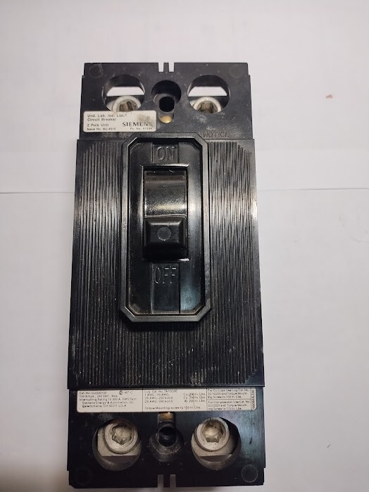 Siemens QJ22B150 150 amp 240VAC 2-Pole Molded Case Circuit Breaker