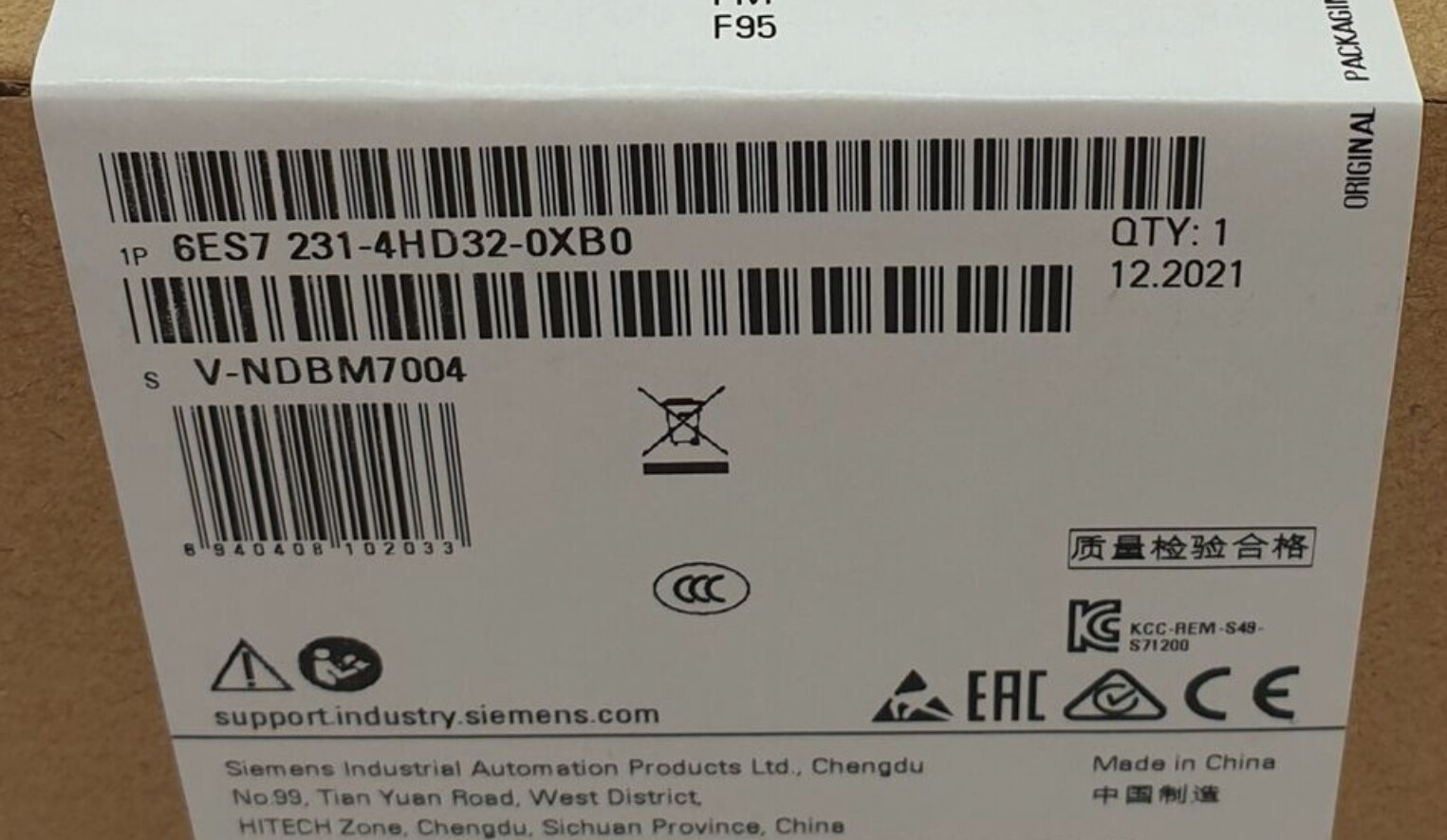 Original New Siemens 6ES7 231-4HD32-0XB0 Free Shipping