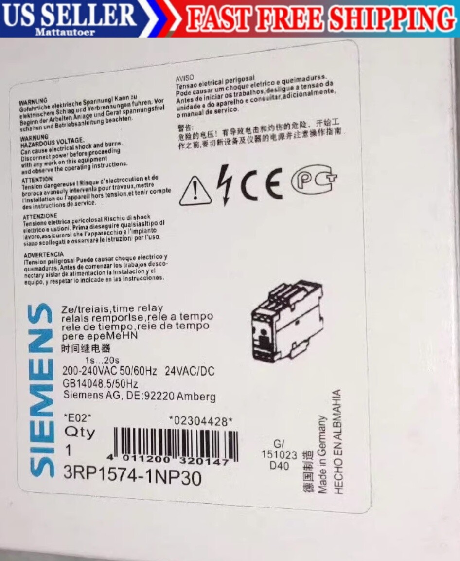 3RP1574-1NP30 1PCS New Siemens 3RP1 574-1NP30 Timing Relay Warranty 12 months
