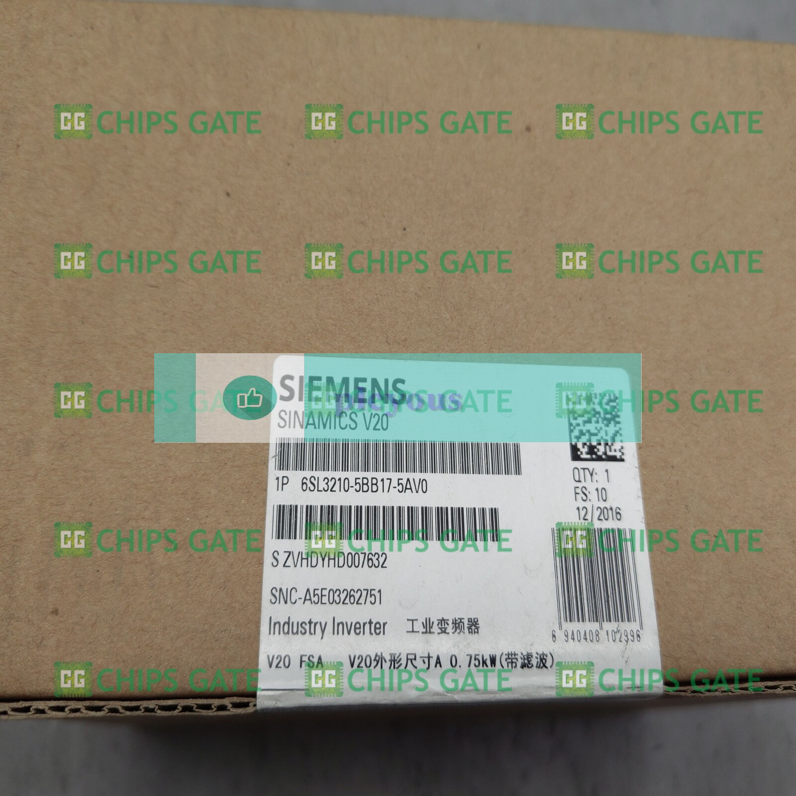 1PCS Brand NEW IN BOX Siemens 6SL3 210-5BB17-5UV0 Inverter Fast Ship