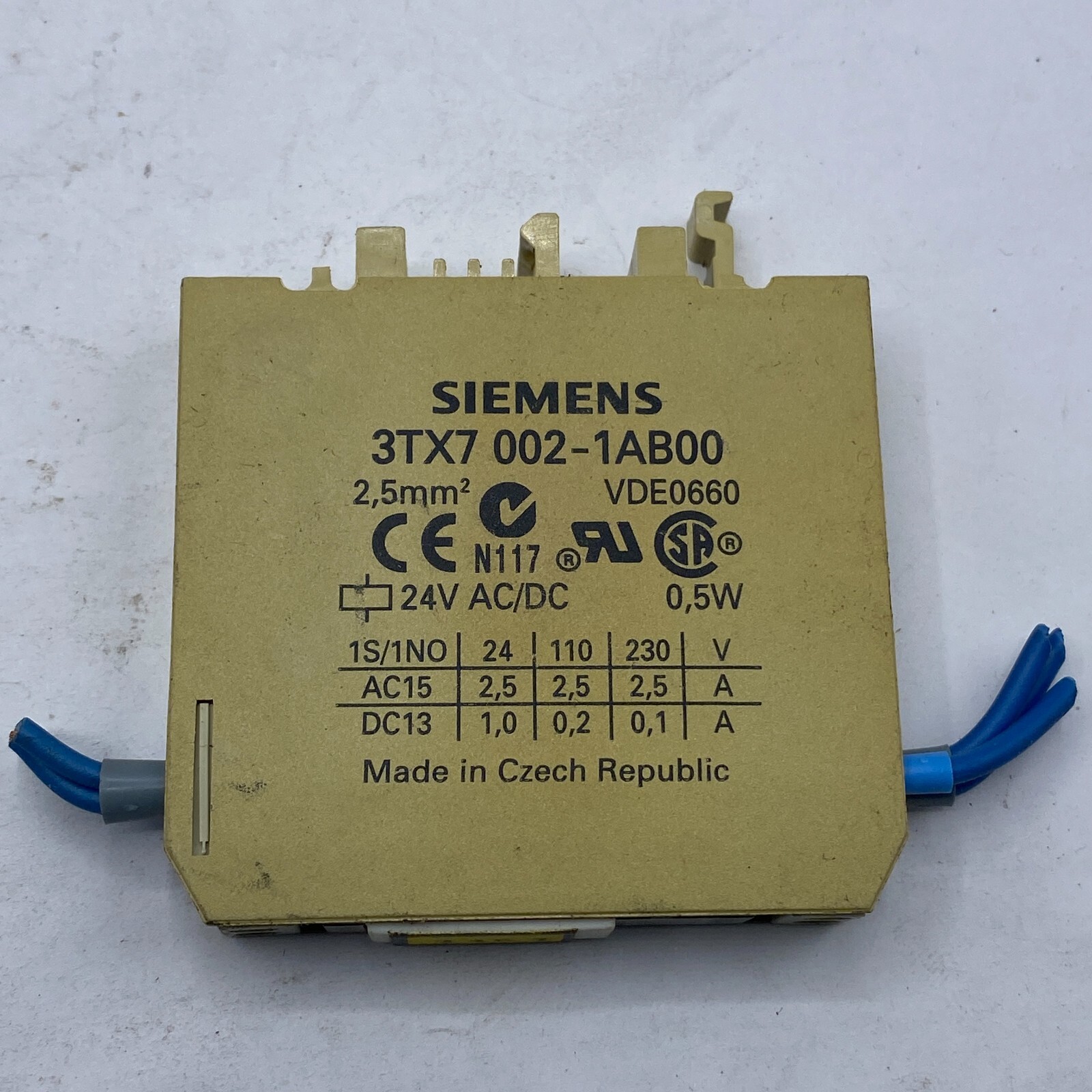 SIEMENS 3TX7 002-1AB00 OUTPUT INTERFACE RELAY 24V AC/DC 2.5 MM 0.5W 1 POLE ⭐