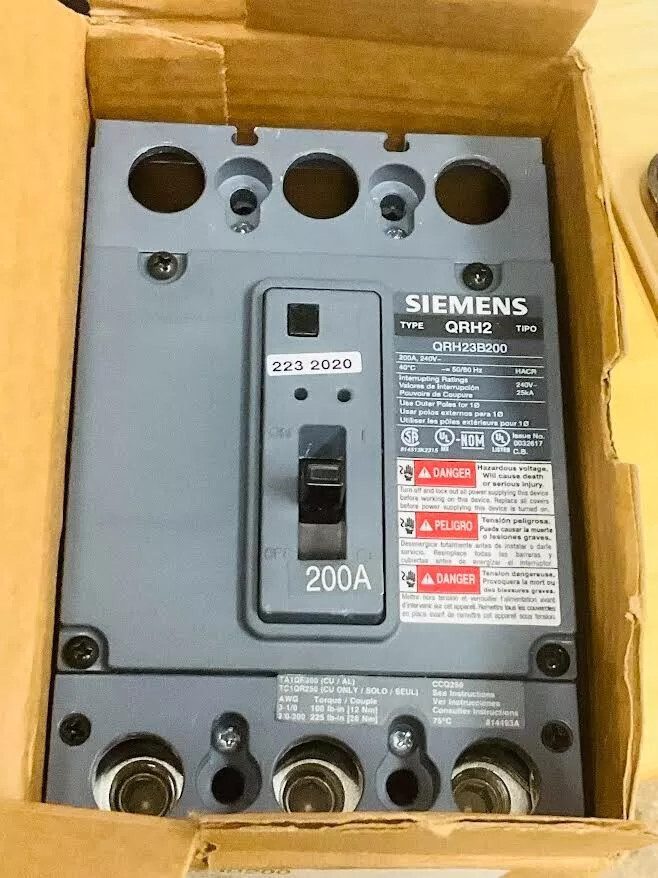 QRH23B200  SIEMENS 200A 200V 3P CIRCUIT BREAKER NEW IN BOX