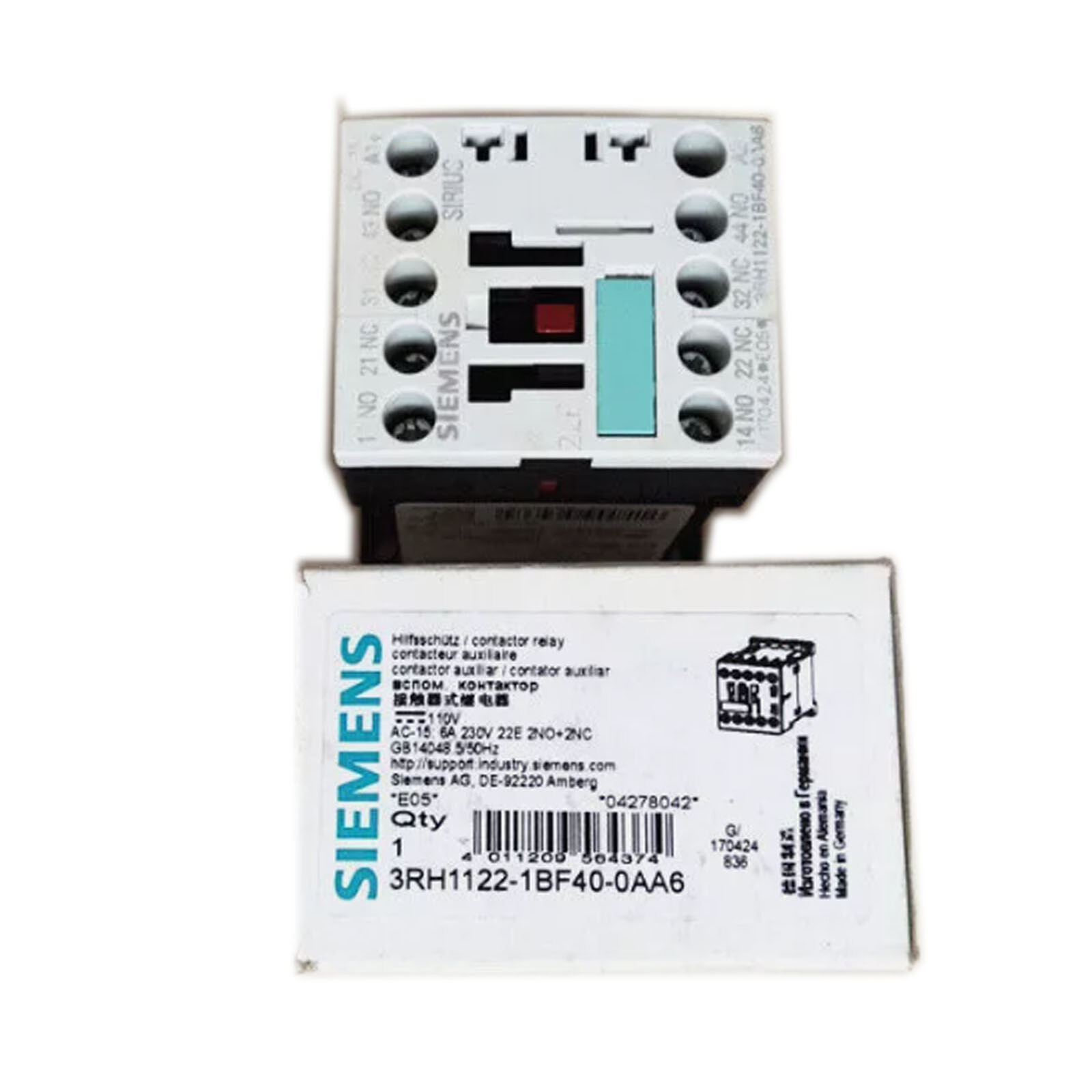 New In Box SIEMENS 3RH1122-1BF40 stock