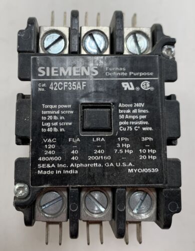 SIEMENS DEFINITE PURPOSE CONTROLLER 42CF35AF FL 40 RES 50