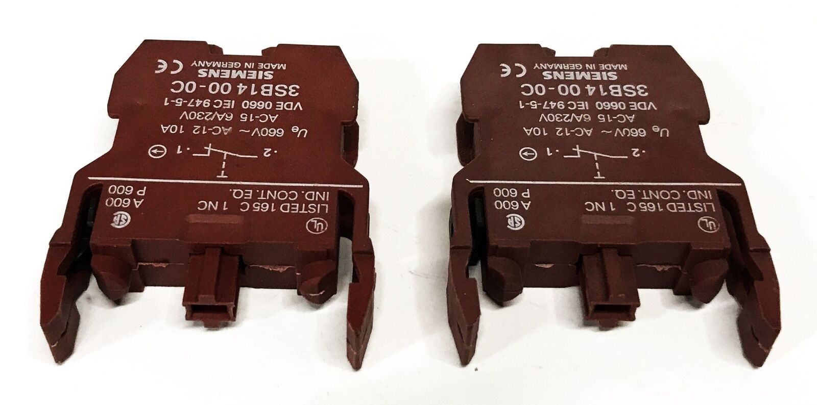 Siemens Switching Element 3SB1400-0C [Lot of 2] NOS