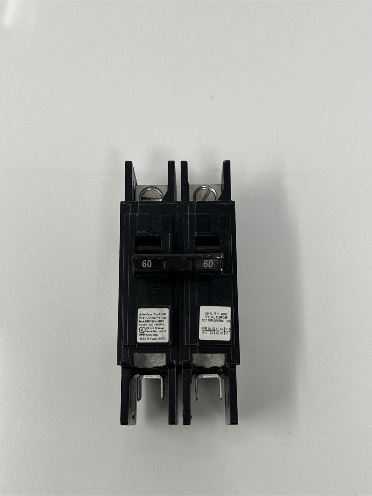NEW SIEMENS ITE BQ2B060QXD 60A 2P DIN RAIL CIRCUIT BREAKER