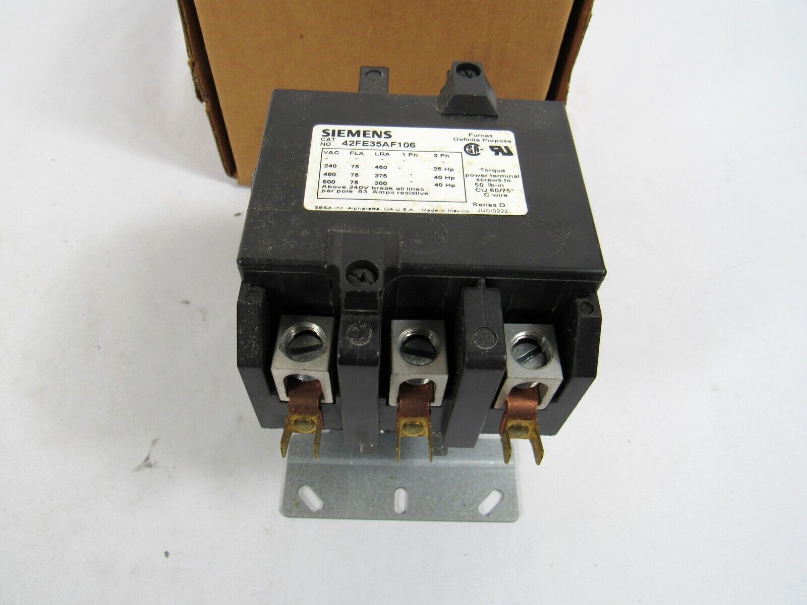 Siemens Definite Purpose Magnetic Contactor 42FE35AF106 New Open Box