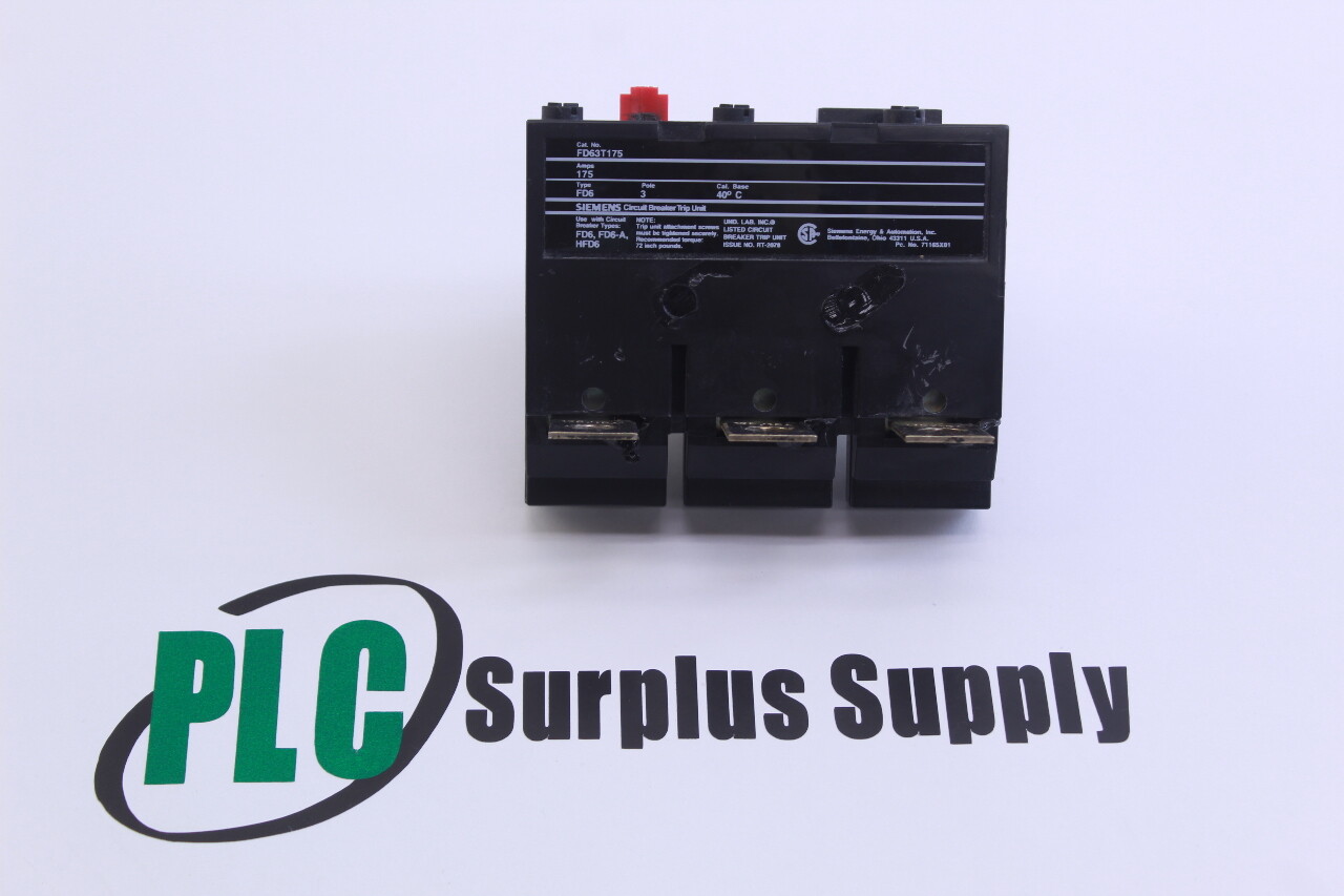 Siemens FD63T175 Circuit Breaker Trip Unit 3 Pole New No Box