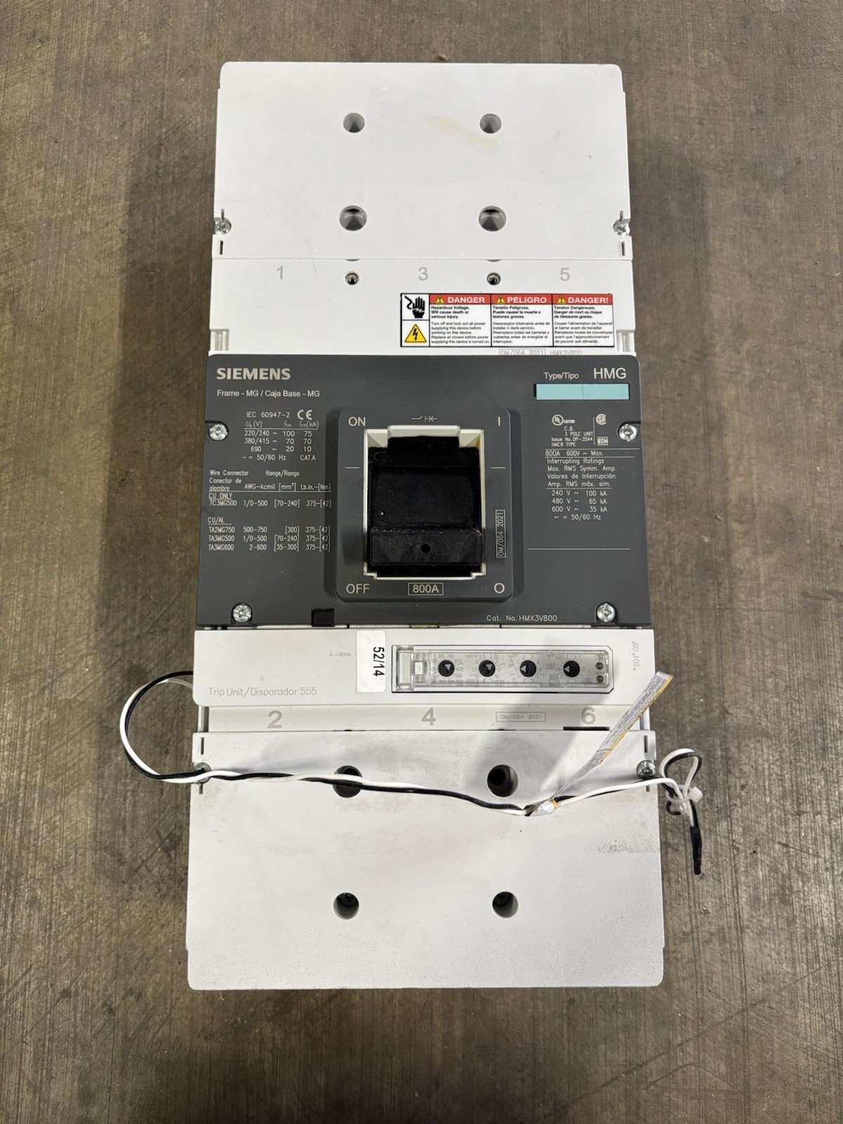 HMX3V800 Siemens 800 Amp LSIG HMG800 600V Industrial Circuit Breaker!!