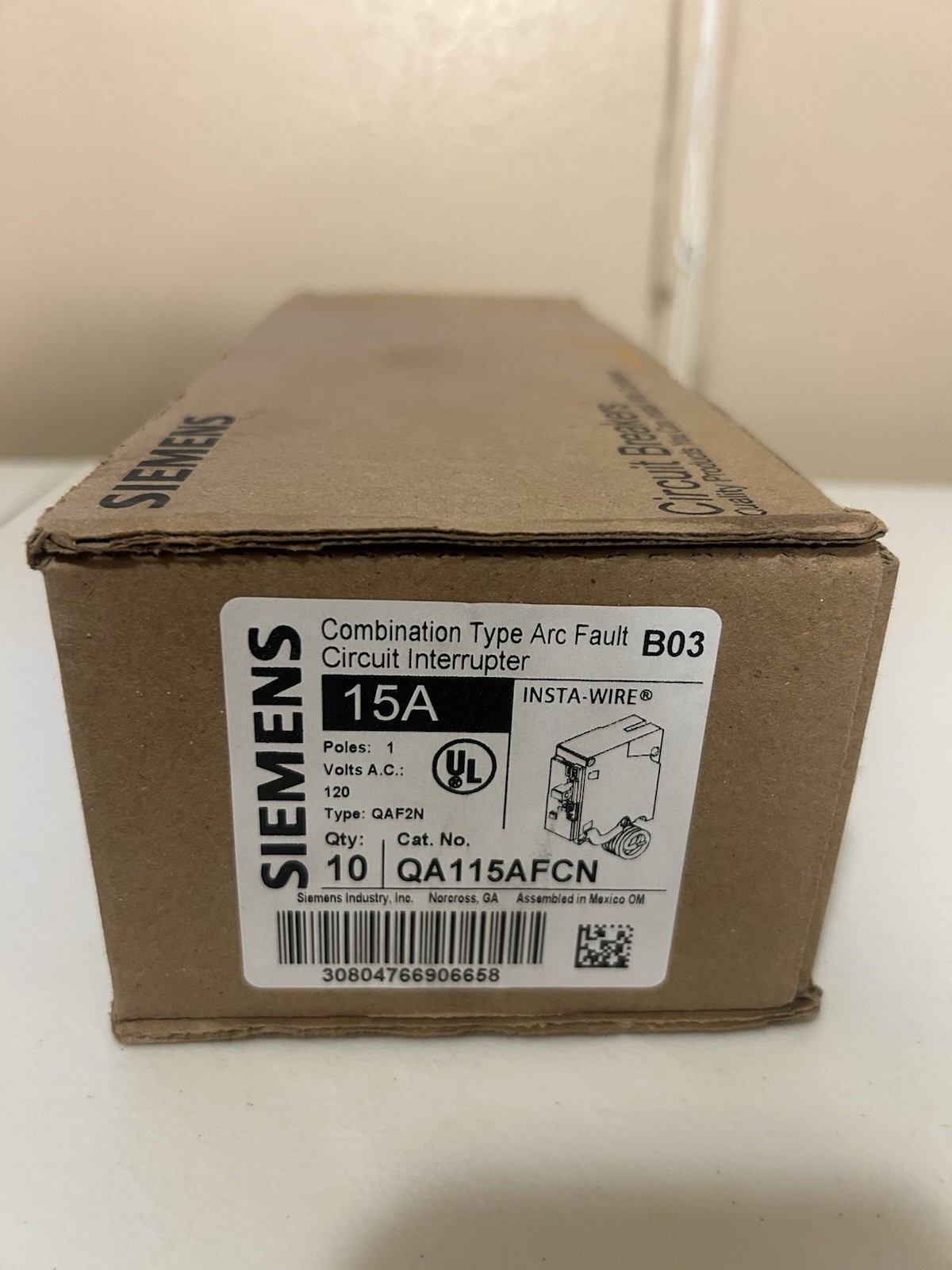 10 New Siemens QA115AFCN Breakers 