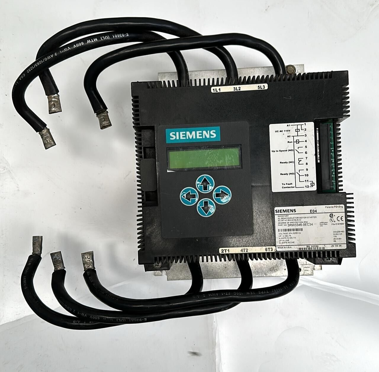 SIEMENS 3RW3346-0EC34, AC SEMICONDUCTOR MOTOR STARTER, ELECTRONIC MOTOR CONTROL