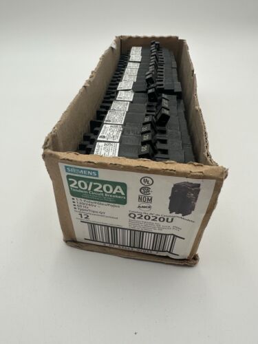 Siemens 20 Amp Tandem Single Pole Type QT Circuit Breaker Q2020U Box Of 12