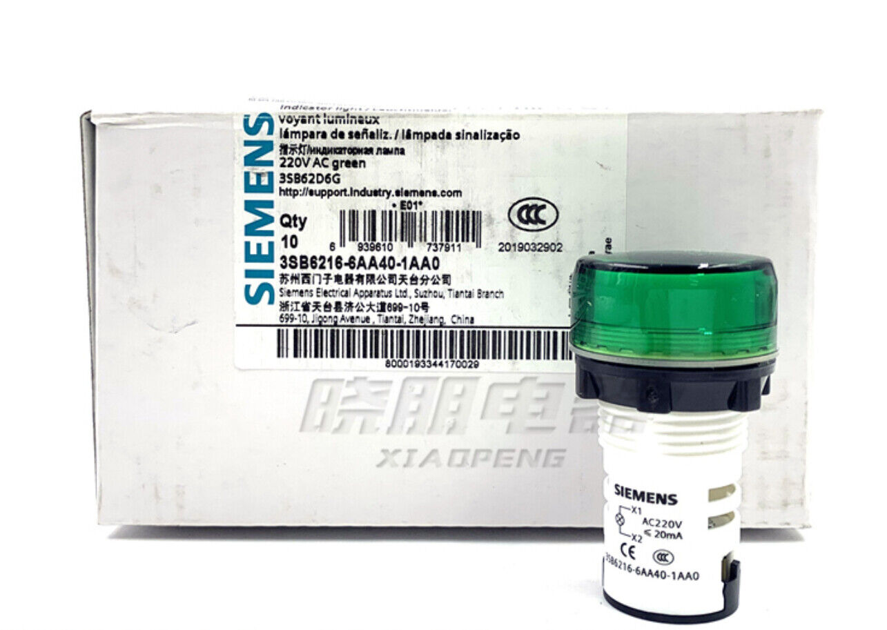 1pcs SIEMENS Panel Indicator 3SB6216-6AA40-1AA0 Green 3SB62D6G