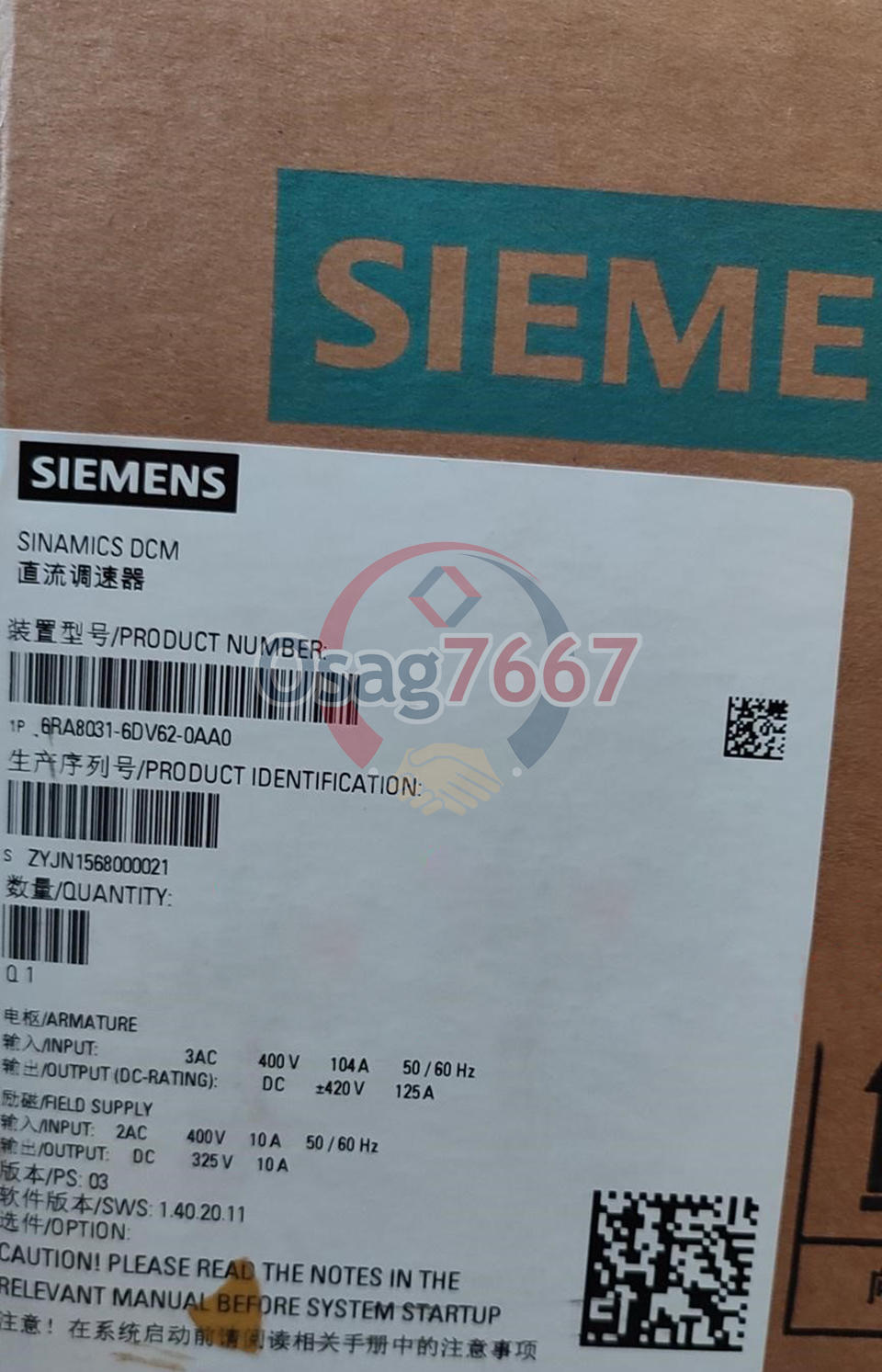 ONE Siemens DC Speed Controller 6RA8031-6DV62-0AA0 NEW