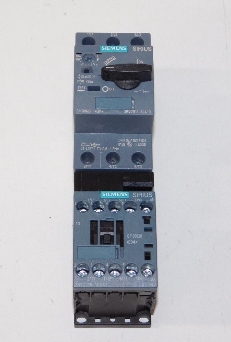 Siemens 3RV2011-1JA10 Sirius Circuit Breaker Module 3RT2016-1BB41 DC 24V Unit