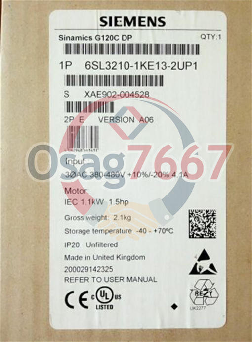 ONE Siemens 6SL32101KE132UP1 Inverter 6SL3210-1KE13-2UP1 NEW