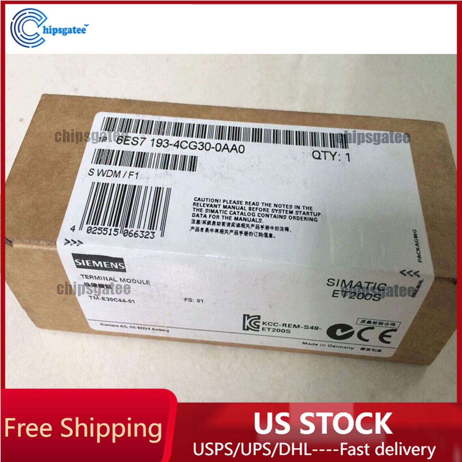 New Siemens 6ES7 193-4CG30-0AA0 6ES7193-4CG30-0AA0 1 terminal module for ET 200S