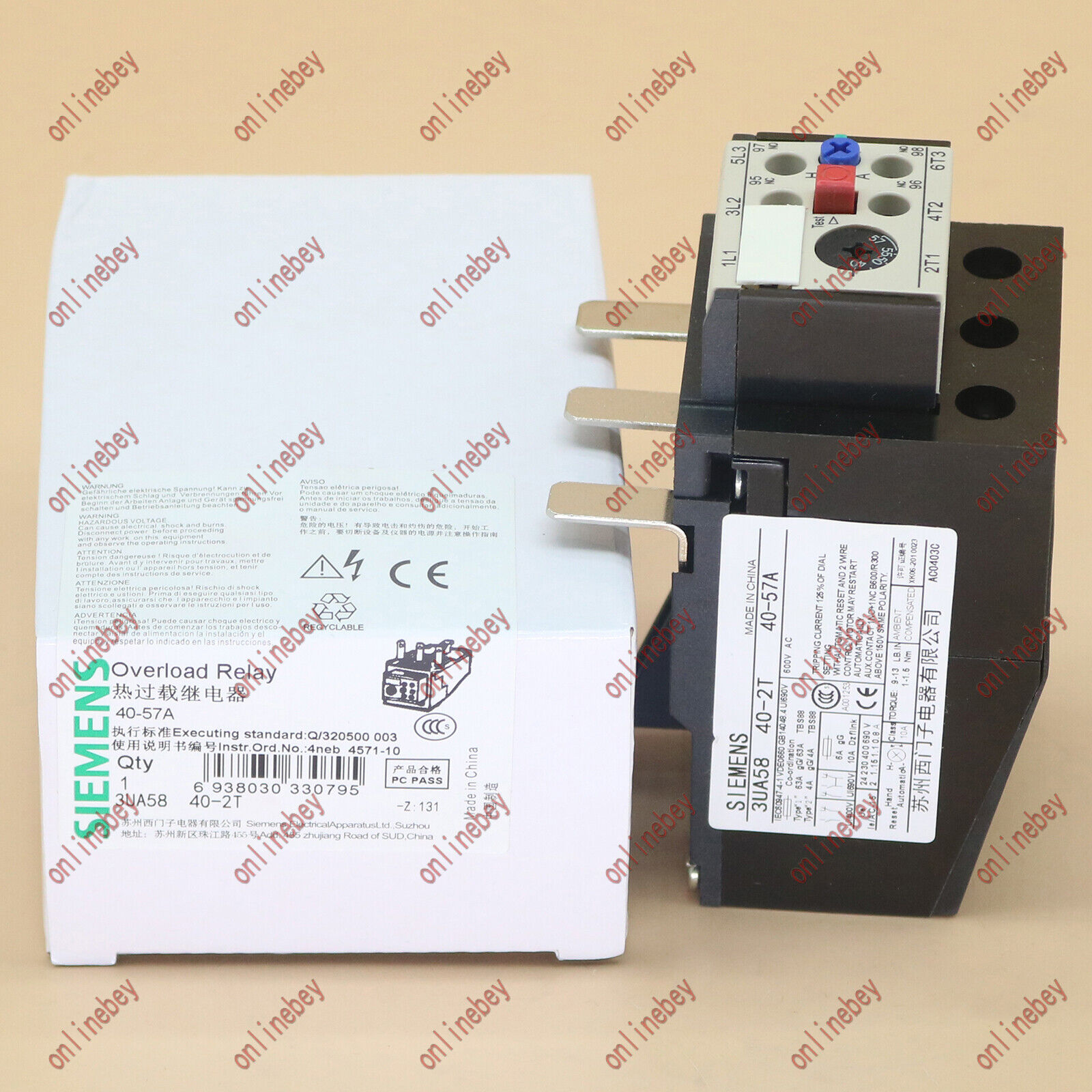 SIEMENS NEW 3UA5840-2T 3UA58 40-2T Overload Relay One year warranty