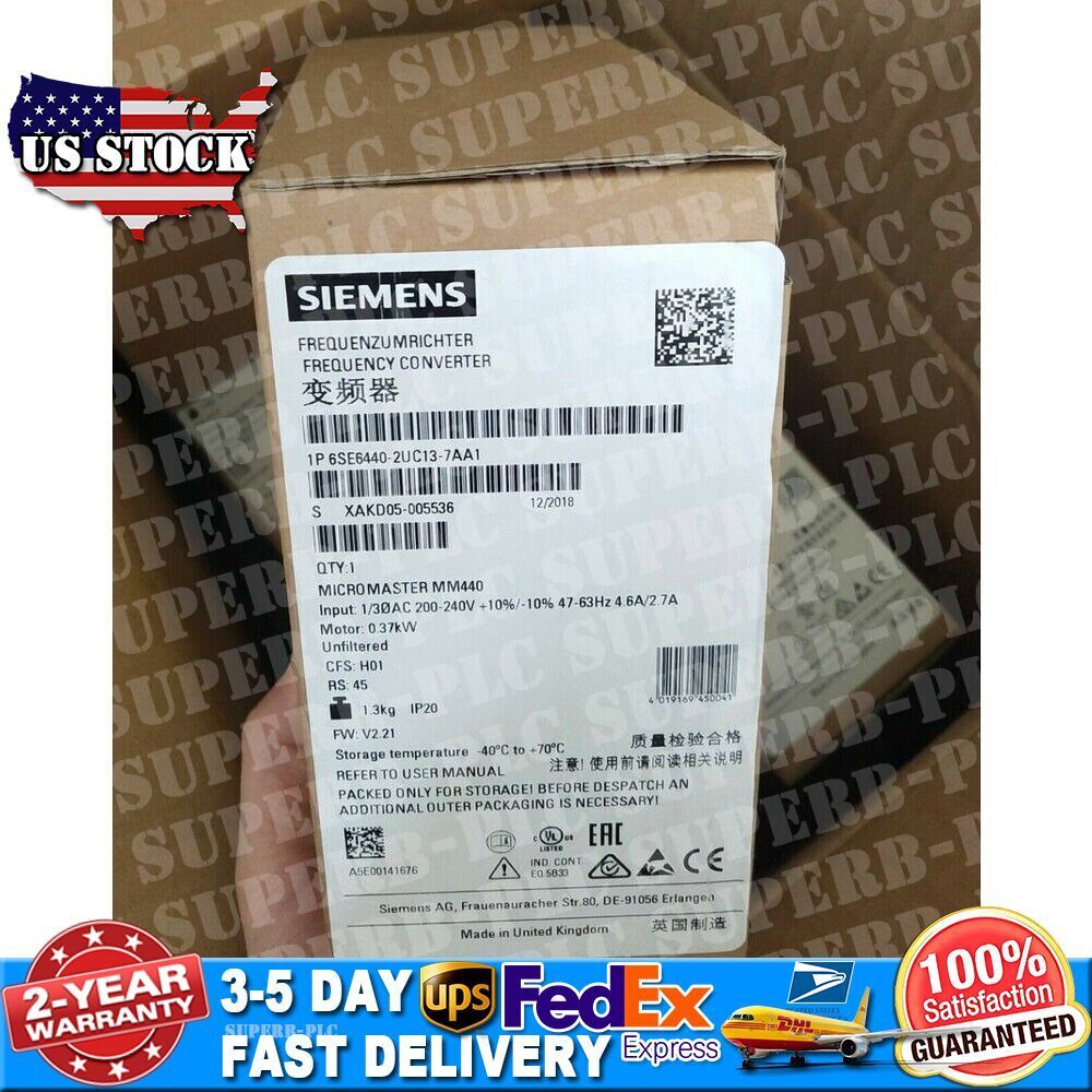 New Siemens 6SE6440-2UC13-7AA1 6SE6 440-2UC13-7AA1 MICROMASTER440 without filter