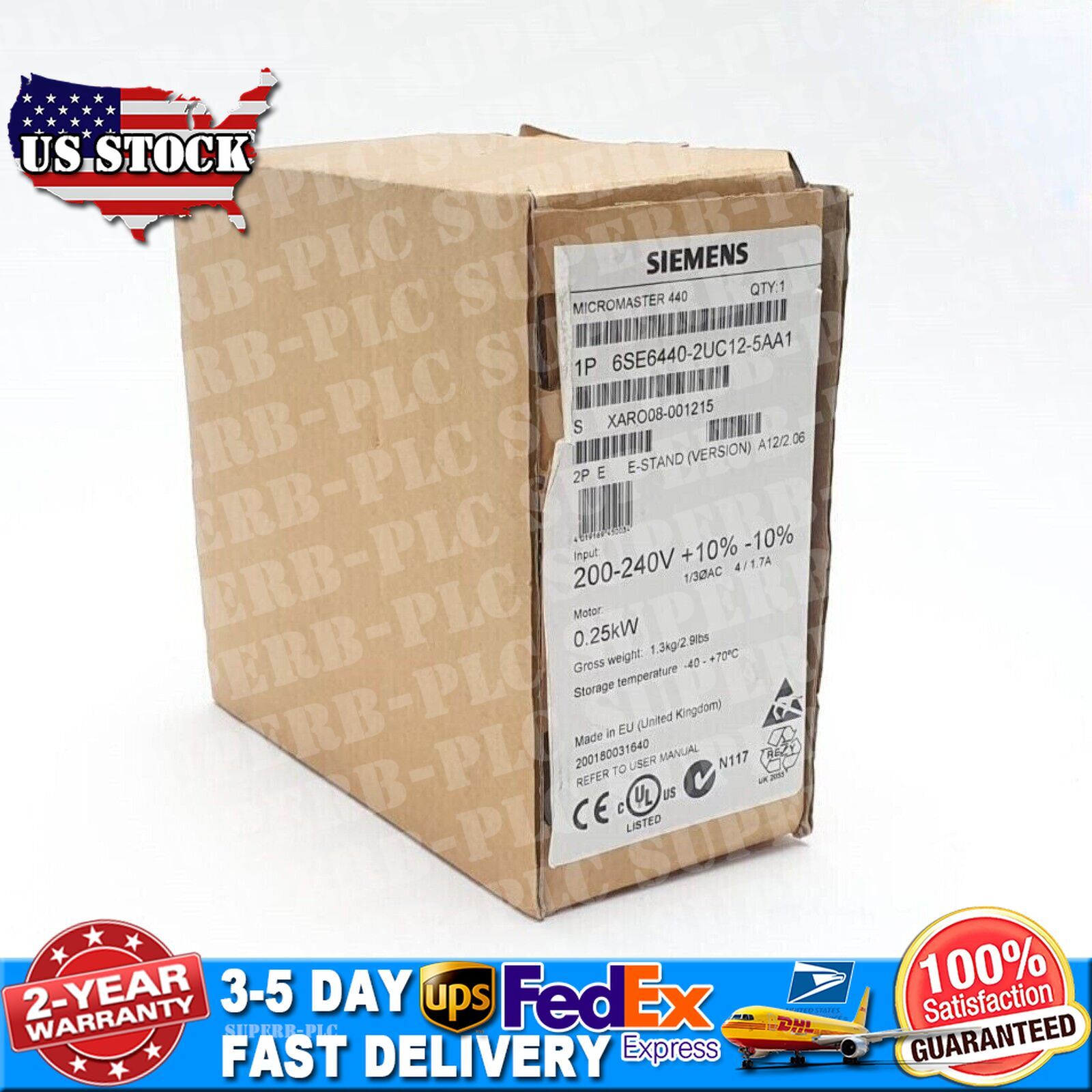 New Siemens 6SE6440-2UC12-5AA1 6SE6440-2UC12-5AA1 MICROMASTER440 without filter