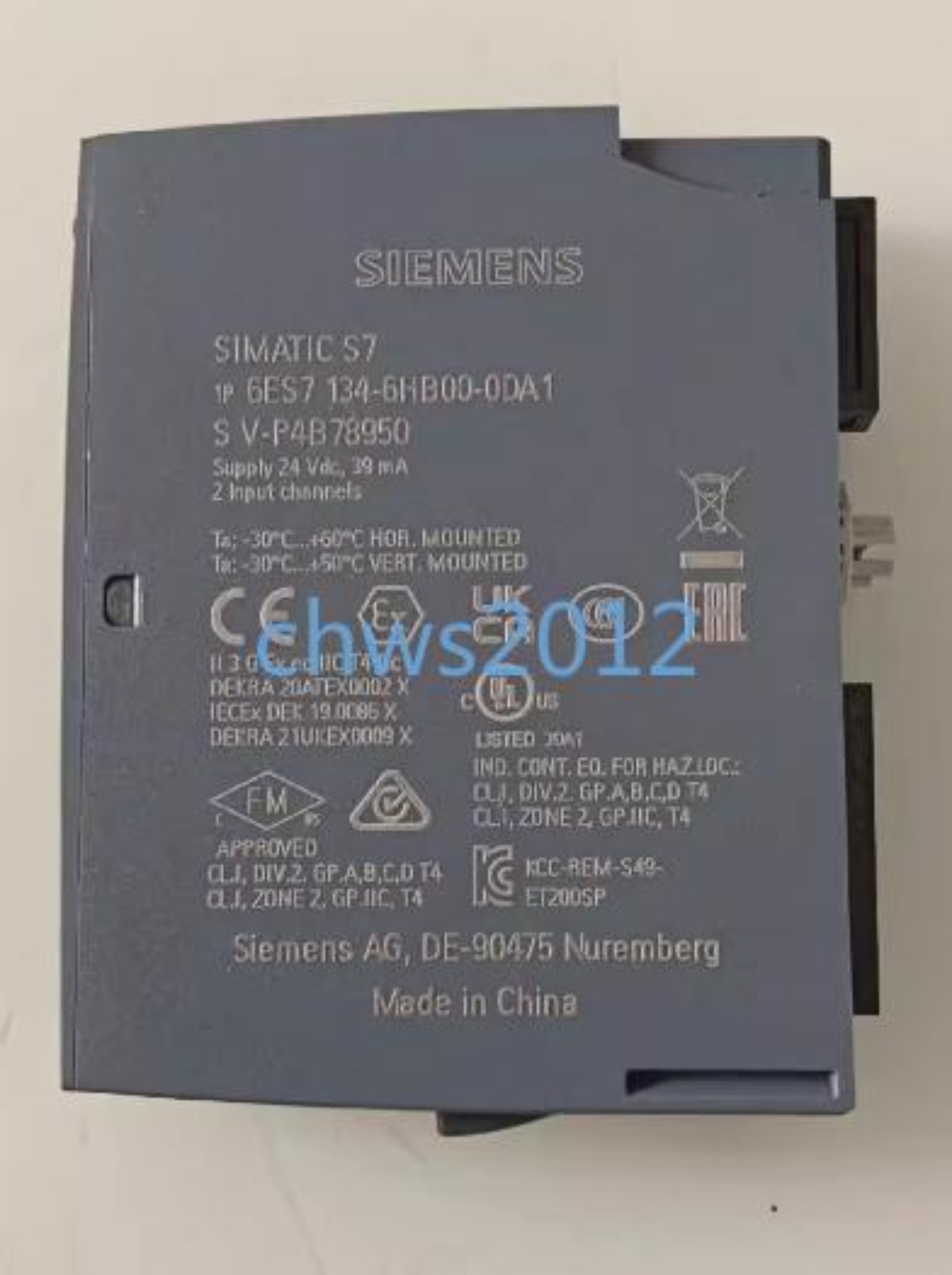 1 PCS USED Siemens ET200SP 2AI analog input module 6ES7 134-6HB00-0DA1 GOOD