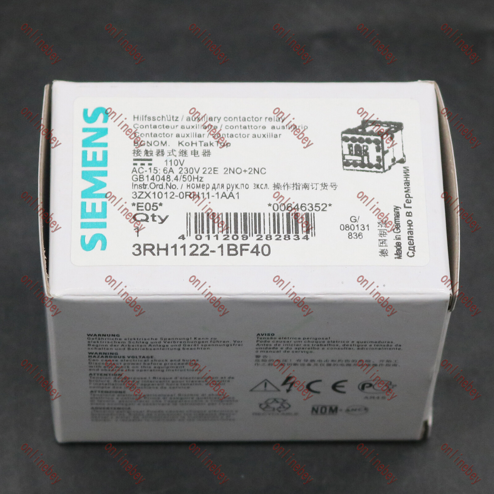 SIEMENS NEW 3RH1122-1BF40 3RH1122-1BF40 DC110V contactor FAST SHIP