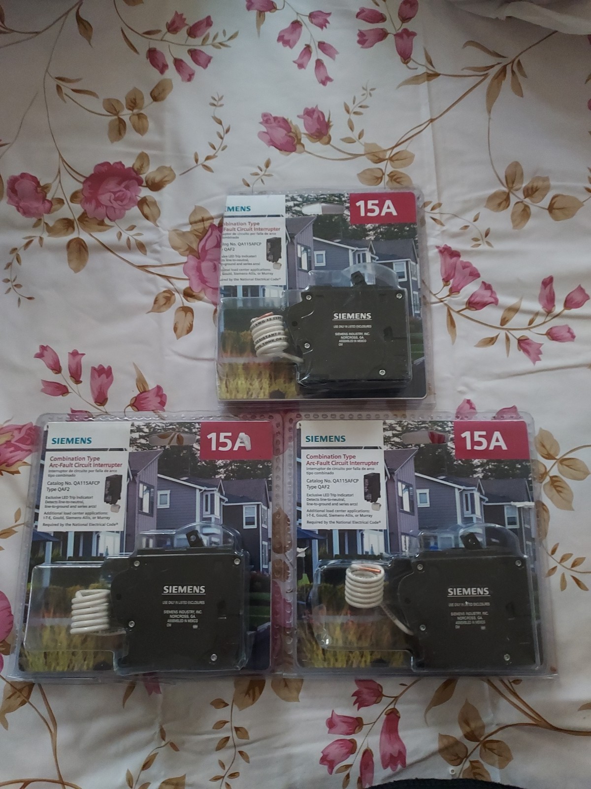 Lot Of 3 Siemens CAFCI 15amp QA115AFCP