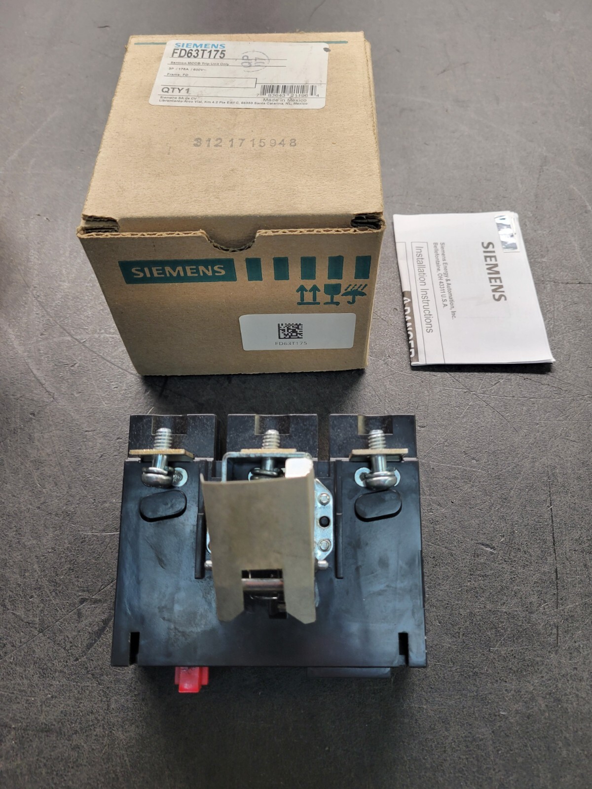 Siemens #FD63T175 Trip Unit.