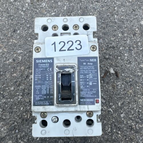 SIEMENS NEB3B070 3-P 70A 600V 35kA ON 480V CIRCUIT BREAKER TYPE NEB Defect Read