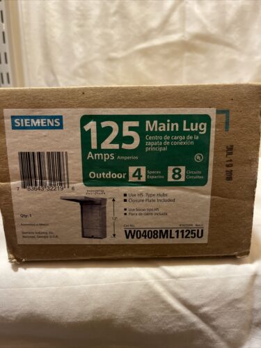 Siemens 125 Amp Outdoor 4-Space 8-Circuit Main Lug  EQ Aluminum Bus NEMA 3R NEW