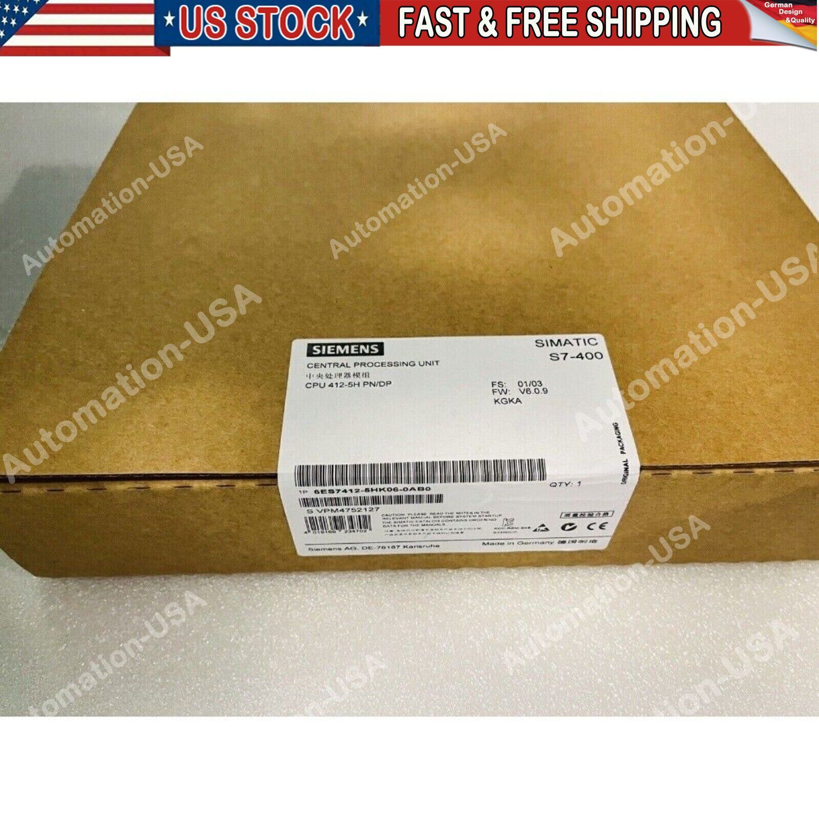 New Siemens 6ES7 412-5HK06-0AB0 6ES7412-5HK06-0AB0 SIMATIC S7-400H CPU 412-5H
