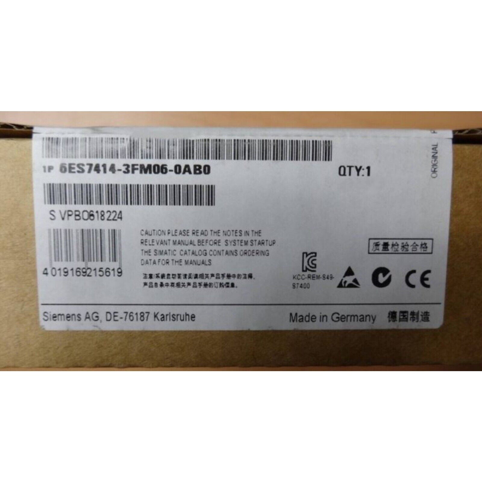 New Siemens 6ES7414-3FM06-0AB0 SIMATIC S7-400 CPU414F-3 6ES7 414-3FM06-0AB0