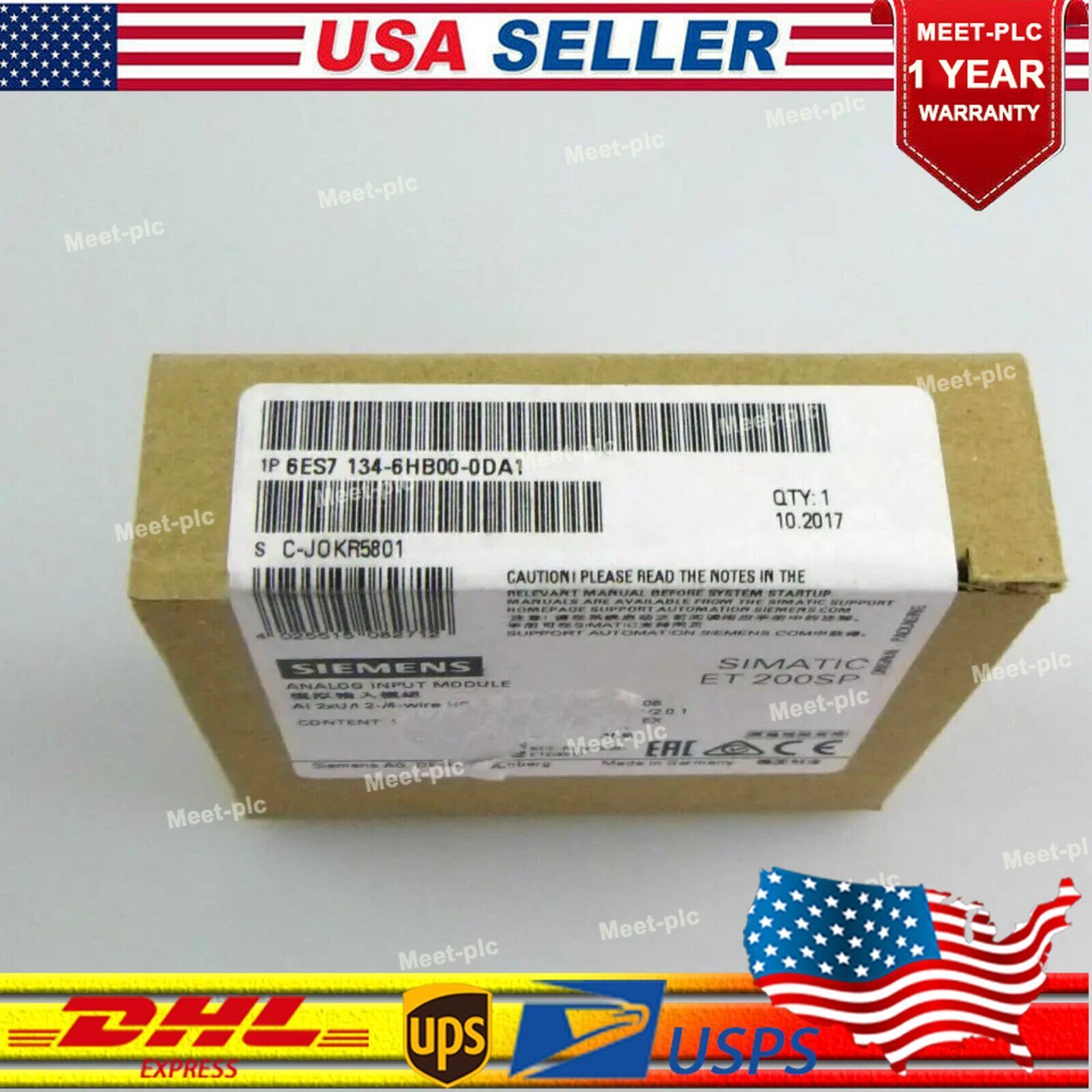 New Siemens 6ES7134-6HB00-0DA1 ET 200SP Analog input module 6ES7 134-6HB00-0DA1