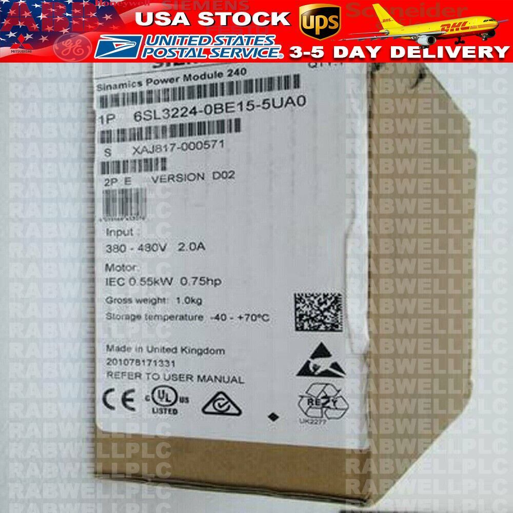 New Siemens G120 PM 240 Power Module 6SL3224-0BE15-5UA0 6SL3 224-0BE15-5UA0