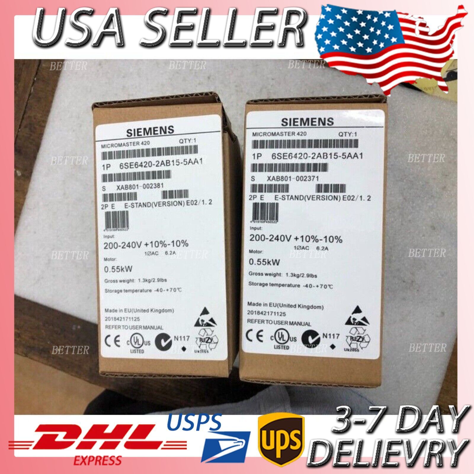 New Siemens 6SE6 420-2AB15-5AA1 6SE6420-2AB15-5AA1 MICROMASTER420 without filter