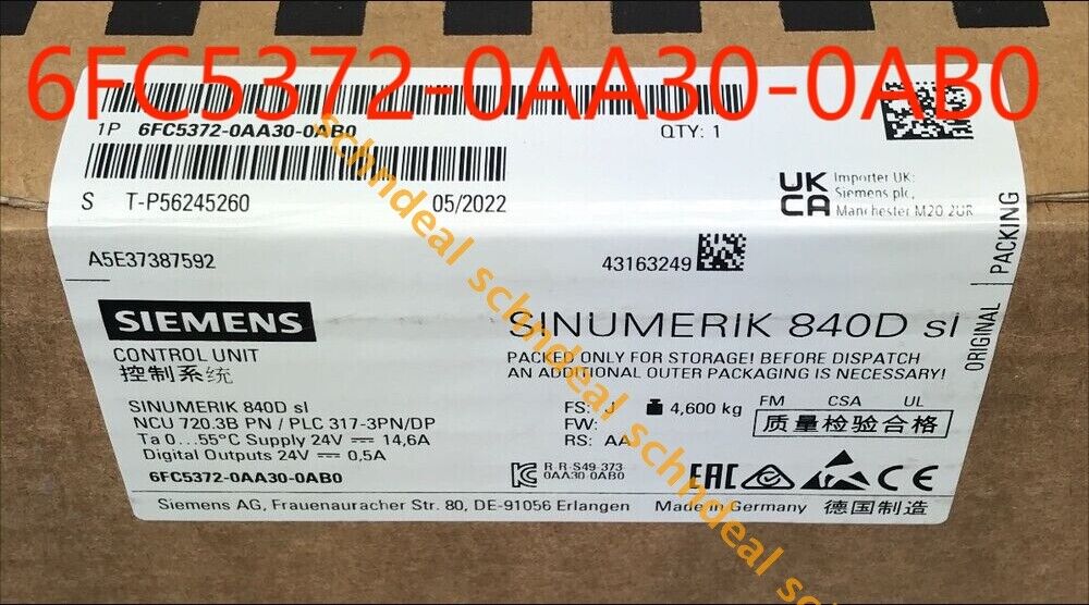 Siemens New 6FC5372-0AA30-0AB0 6FC5 372-0AA30-0AB0 SINUMERIK 840D Sl NCU 720.3B