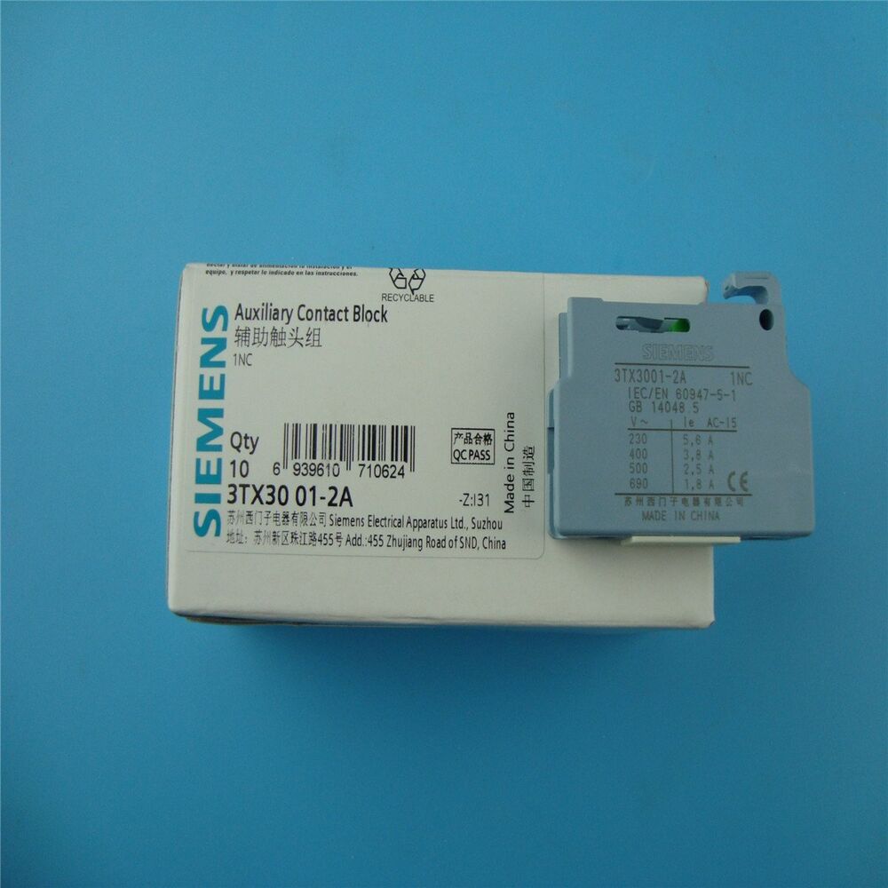 5PC New Siemens 3TX3001-2A Auxiliary Contact Block Free Shipping