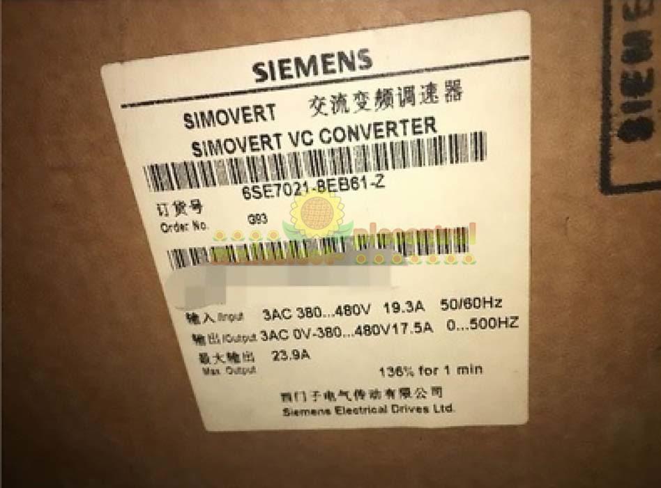 ONE NEW Siemens 7.5KW AC frequency converter 6SE7021-8EB61-Z Z=G93
