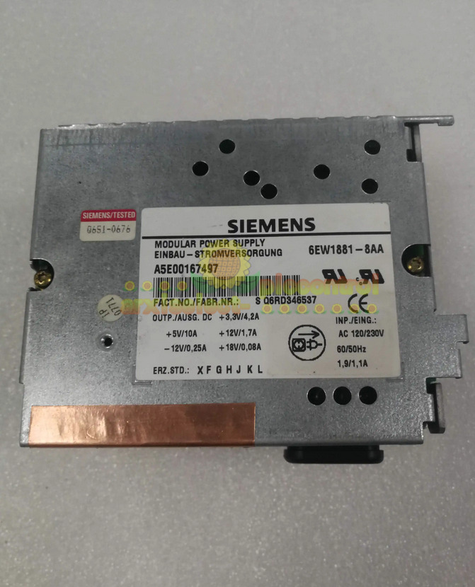 1PCS Used Siemens Modular Power Supply A5E00167497 6EW1881-8AA