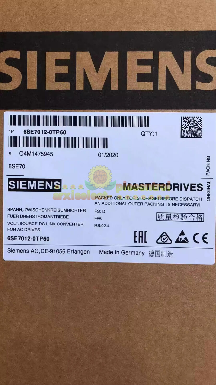 ONE Siemens 6SE7012-0TP60 Servo inverter NEW In Box