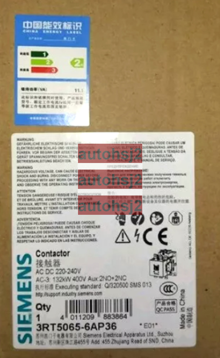 NEW Siemens 3RT5065-6AP36 265A, AC-3 220V Contactor