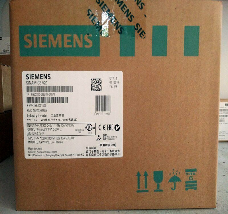 NEW SIEMENS Inverter 6SL3 210-5BB17-5UV0 220V 0.75KW Fast Delivery