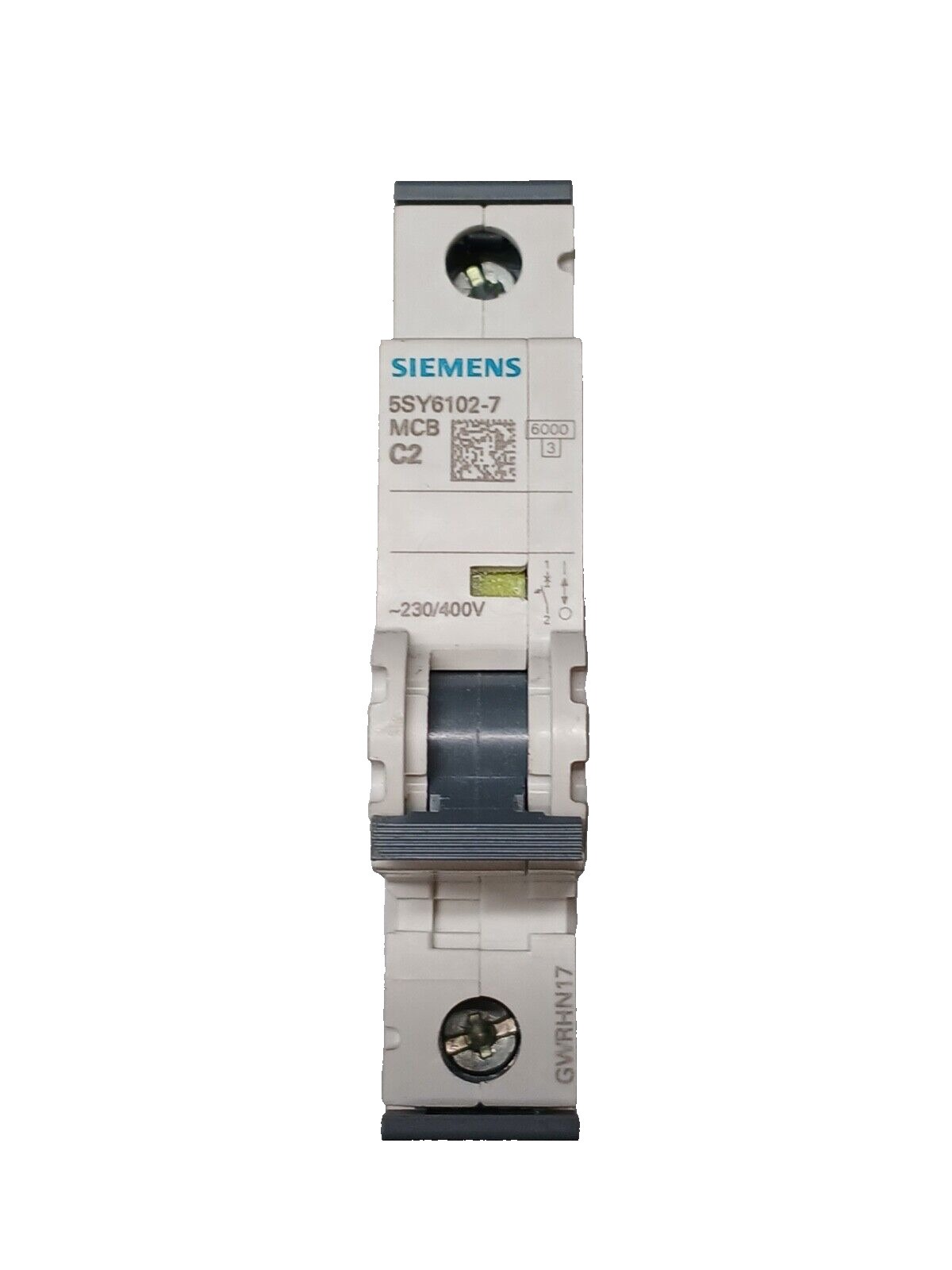 Siemens 5SY6102-7 MCB C2 2A Circuit Breaker 230/400V 6kA DIN Rail